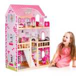 Кукольный домик EcoToys HM006391 Малиновая резиденция с подсветкой