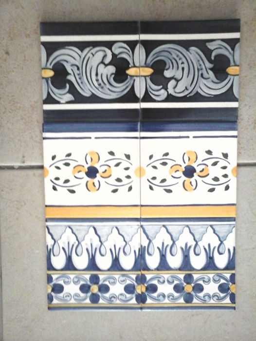 LOTE 2 - Azulejos Pintados à Mão - 15 x 15 cm - A Imitar antigos