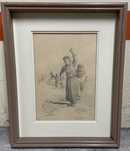 Quadro original a grafite “Ciganos dançando” – datado de 1949