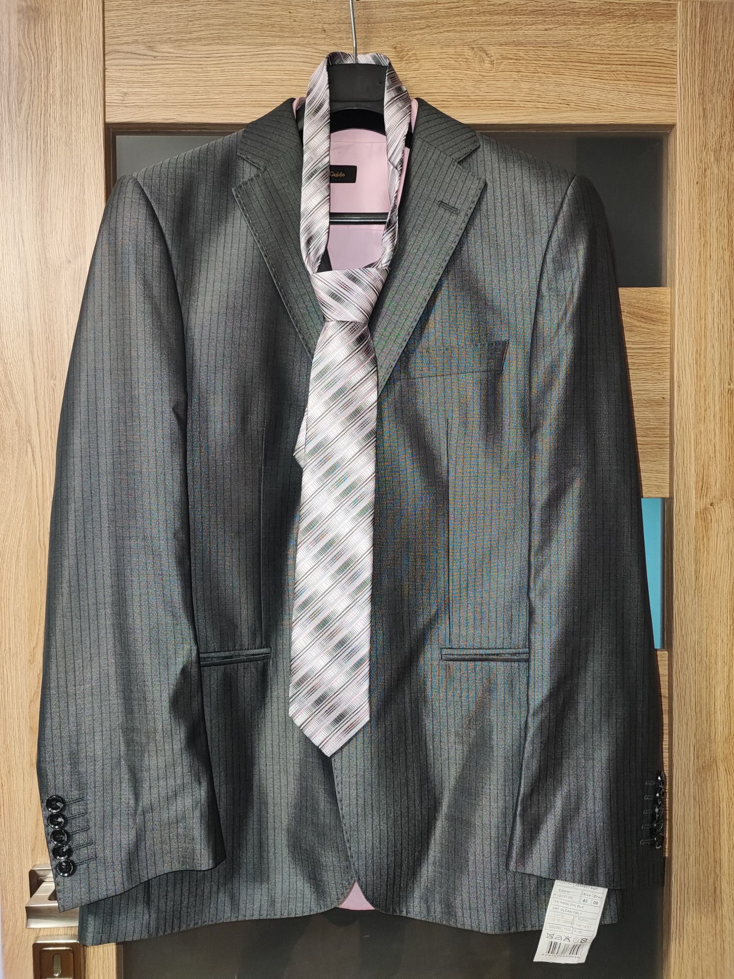 Zanelli garnitur Włochy M + krawat + spinki