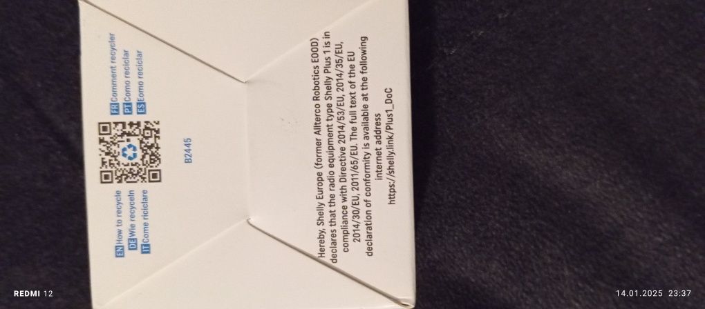 Przekaźnik bezpotencjałowy Shelly Plus 1 WIFI