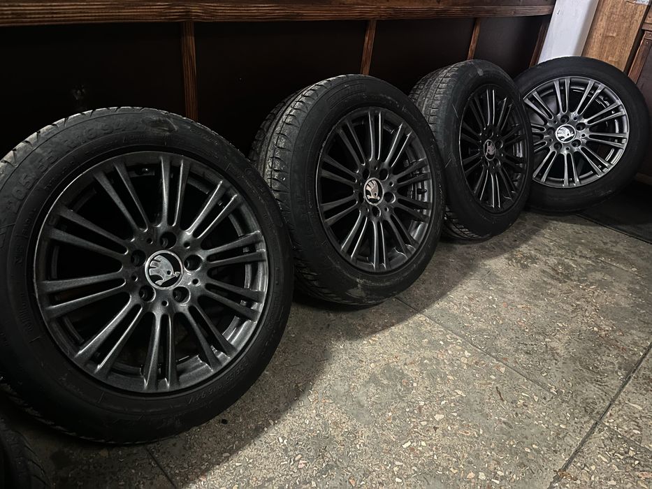 Диски 5х112 r16 7.5j гума 205/55/16 tigar