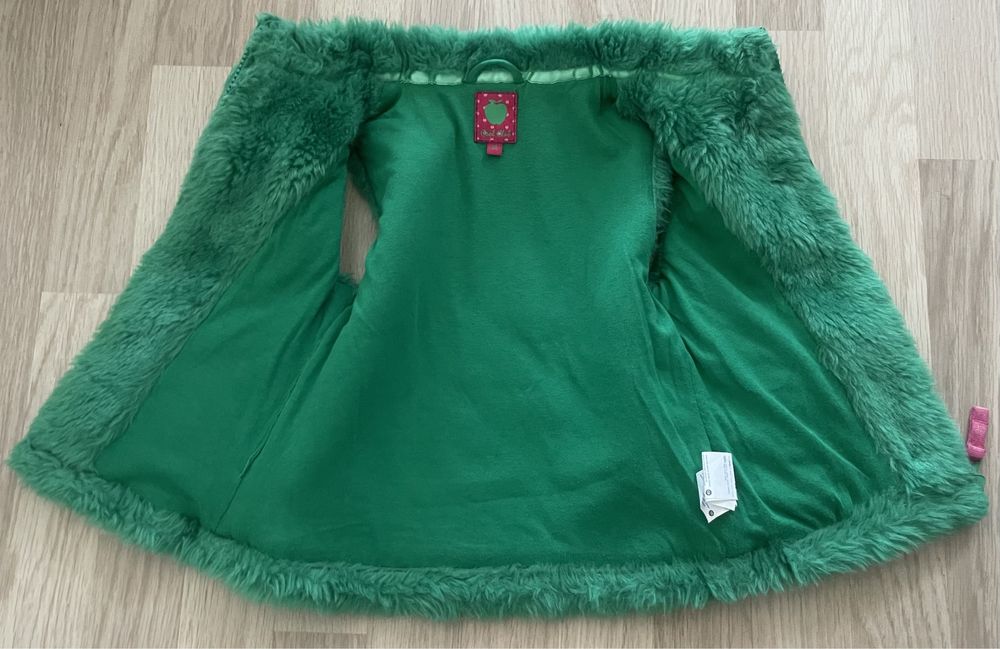 Kamizelka pluszowa zielona rozmiar 98