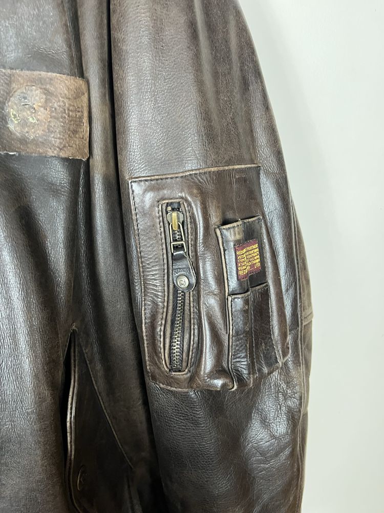 Vintage skórzana kurtka bomberka aviator Redskins