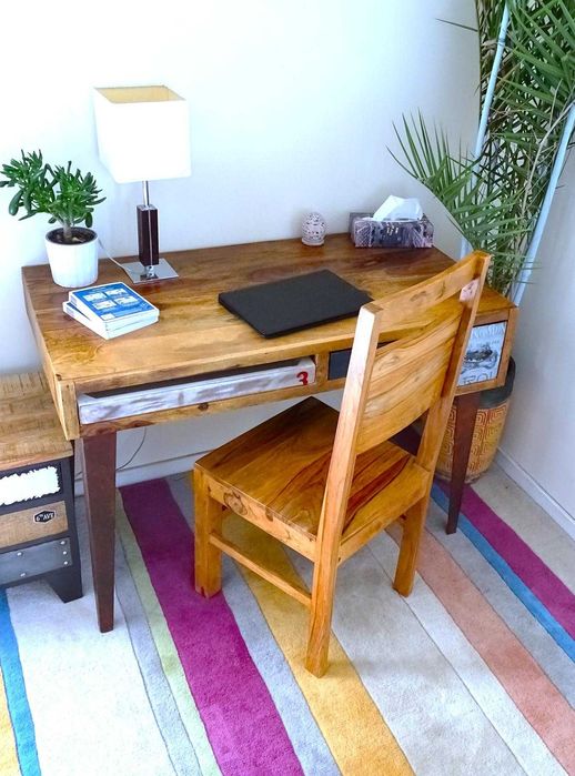 Konsola / biurko kolonialne - drewno egzotyczne mango z AlmiDecor
