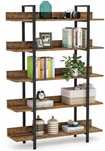 Regał 33x180 x 105 cm drewno retro rustykalna z metalową ramą