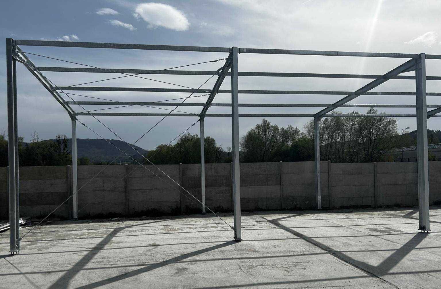 Konstrukcja stalowa 25m x 6m 150m2 Wiata rolnicza bez pozwolenia Nowa