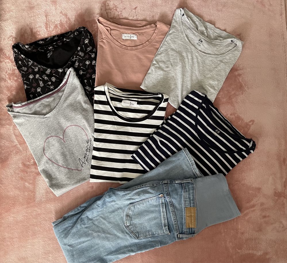Mama bawełniany szary top H&M - rozmiar S