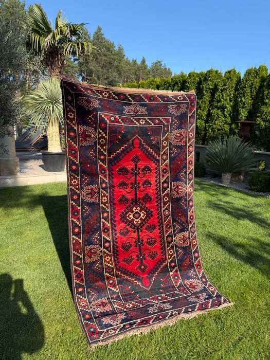 Vintage Wełniany Kazak Kaukaz dywan Kaukazki r.tkany 215x120 gal 7 tyś