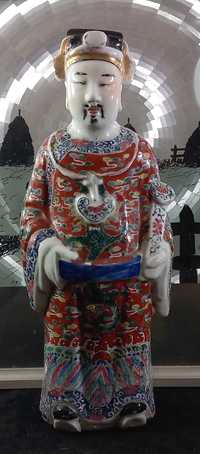 Antiga e grande Estatueta Imortal,  Porcelana Chinesa Família Rosa,