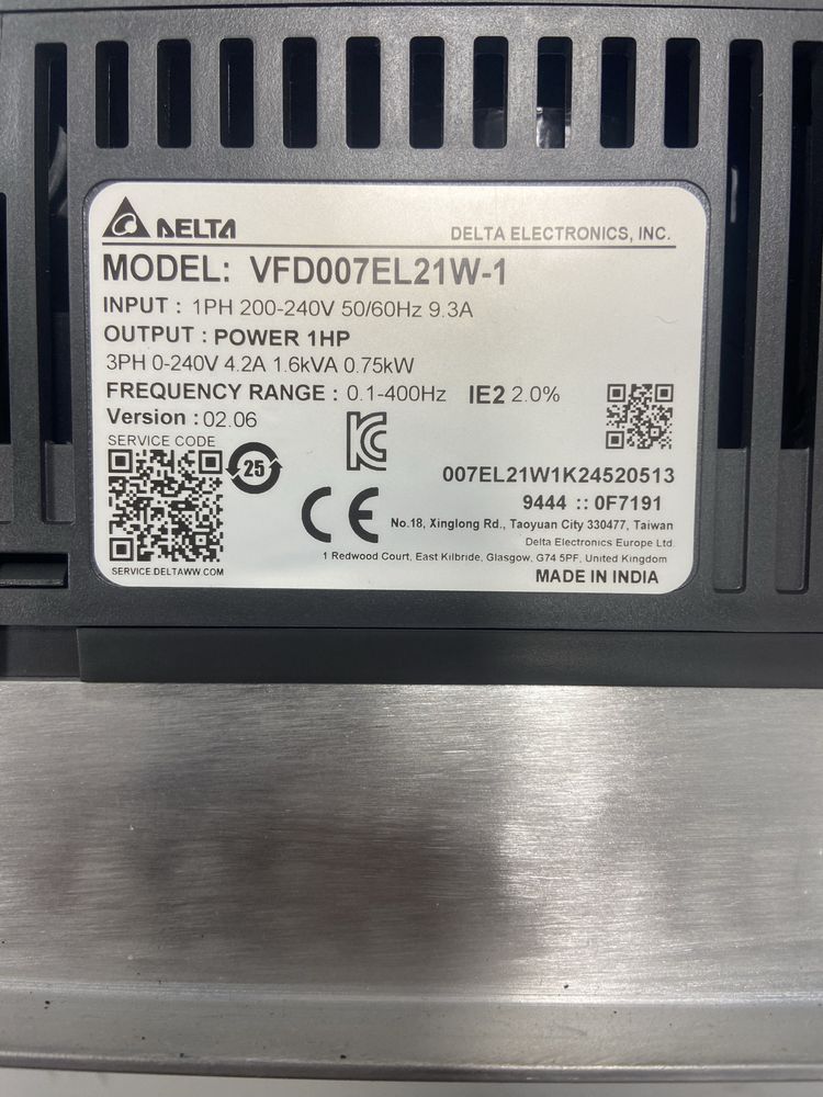Variador monofasico 0,75 Kw *NOVO*