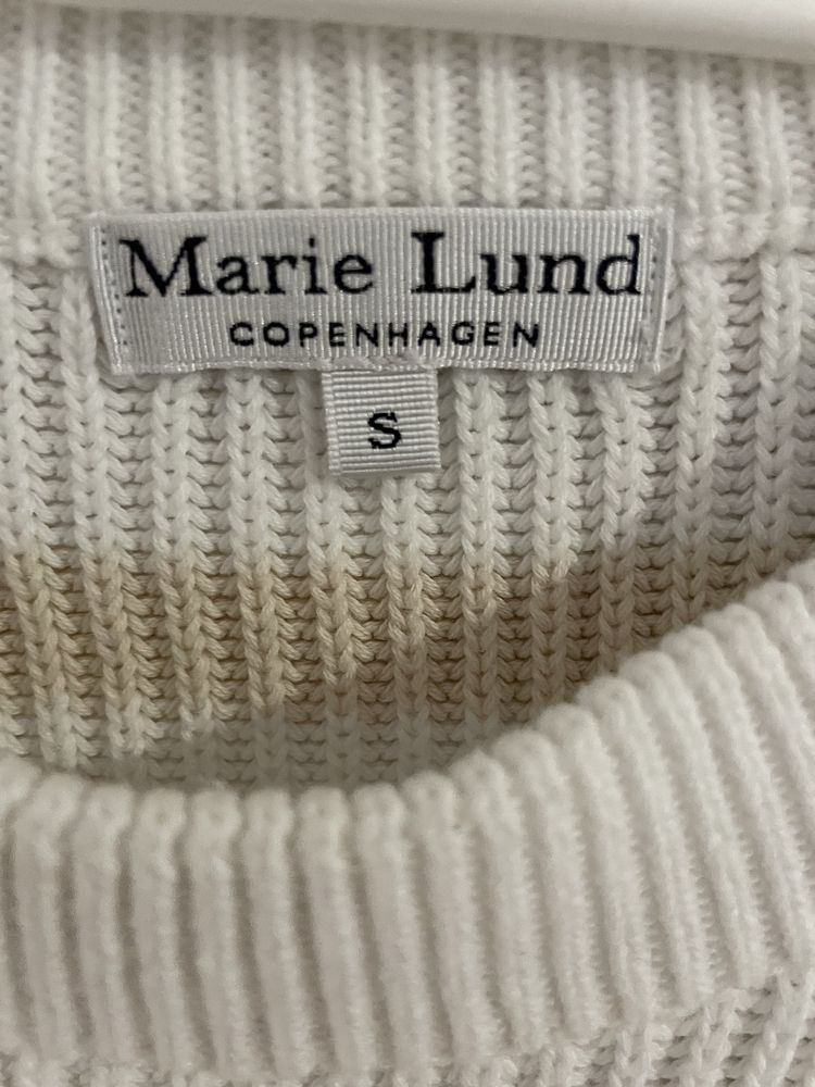 Sweter Marie Lund Copenhagen beżowe paski prążki