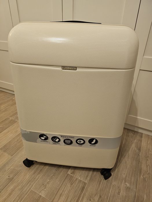 Walizka podróżna PUCCINI duża Biała Nowa