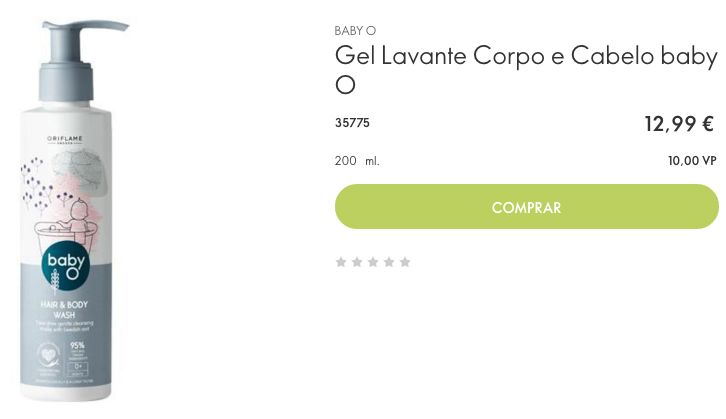 Gel Lavante de Corpo e Cabelo Baby O