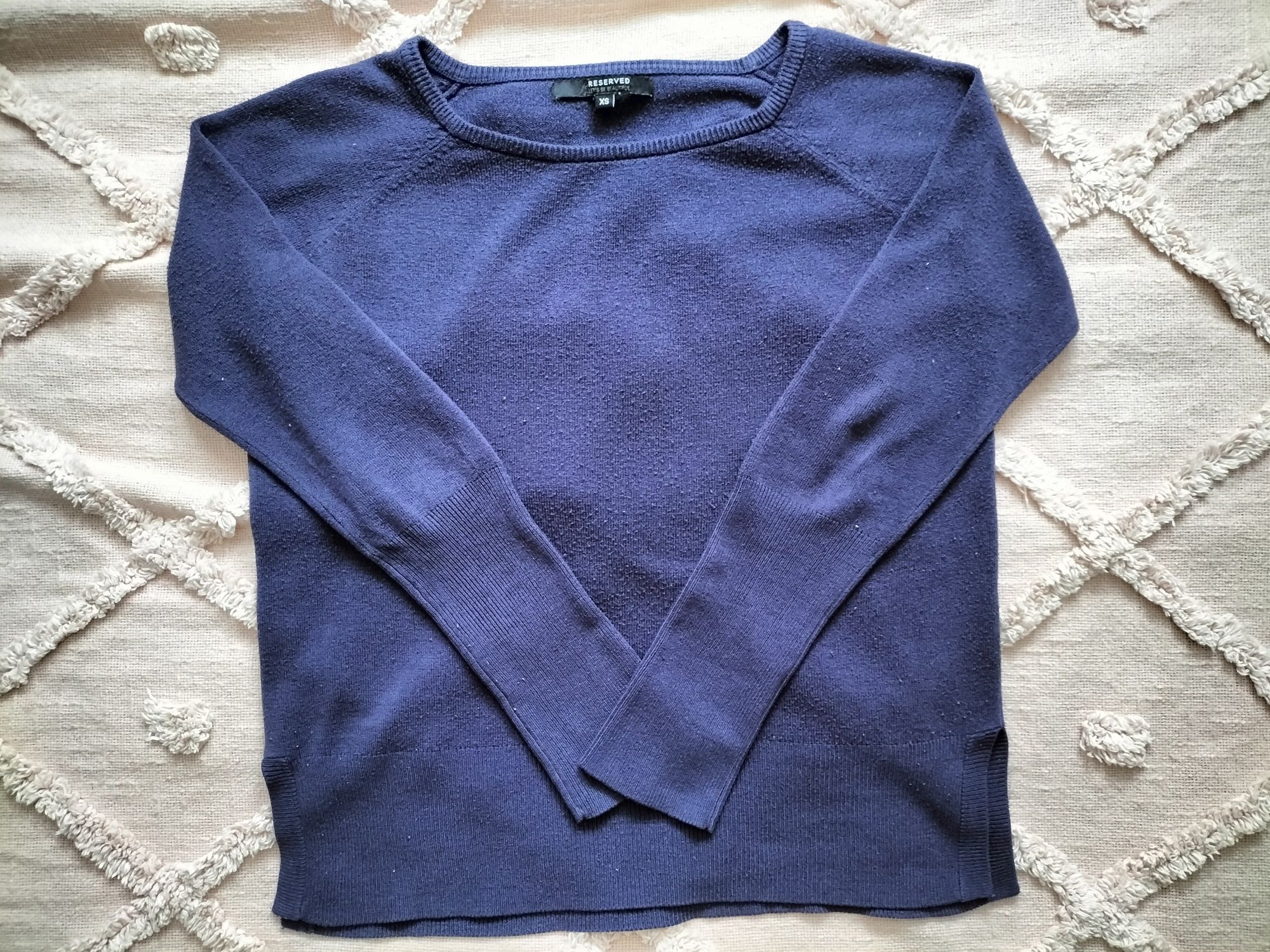 Granatowy sweter Reserved r. XS