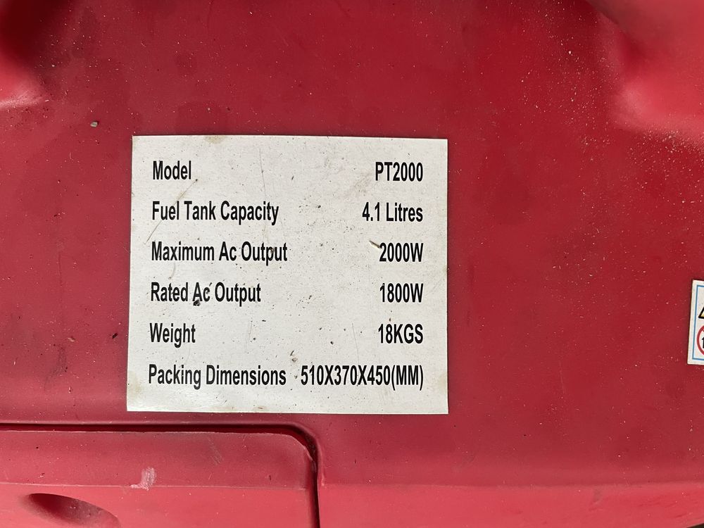 Generator agregat prądotwórczy Powertech PT2000 W