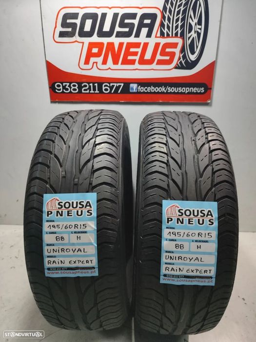 2 pneus semi novos uniroyal 195-60r15 oferta dos portes