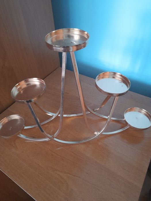 Swiecznik 5-cio ramienny  metalowy