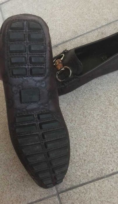 Gucci Leather Bamboo Mokasyny
