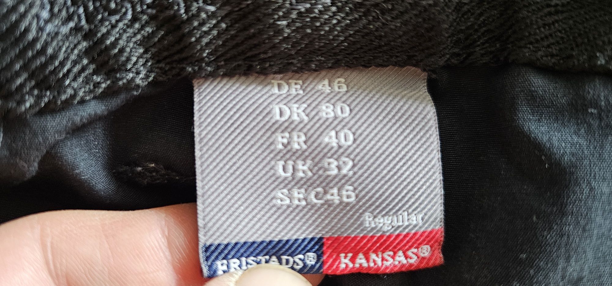 Fristads Kansas spodnie robocze rozmiar 46 wymiary na zdjęciach