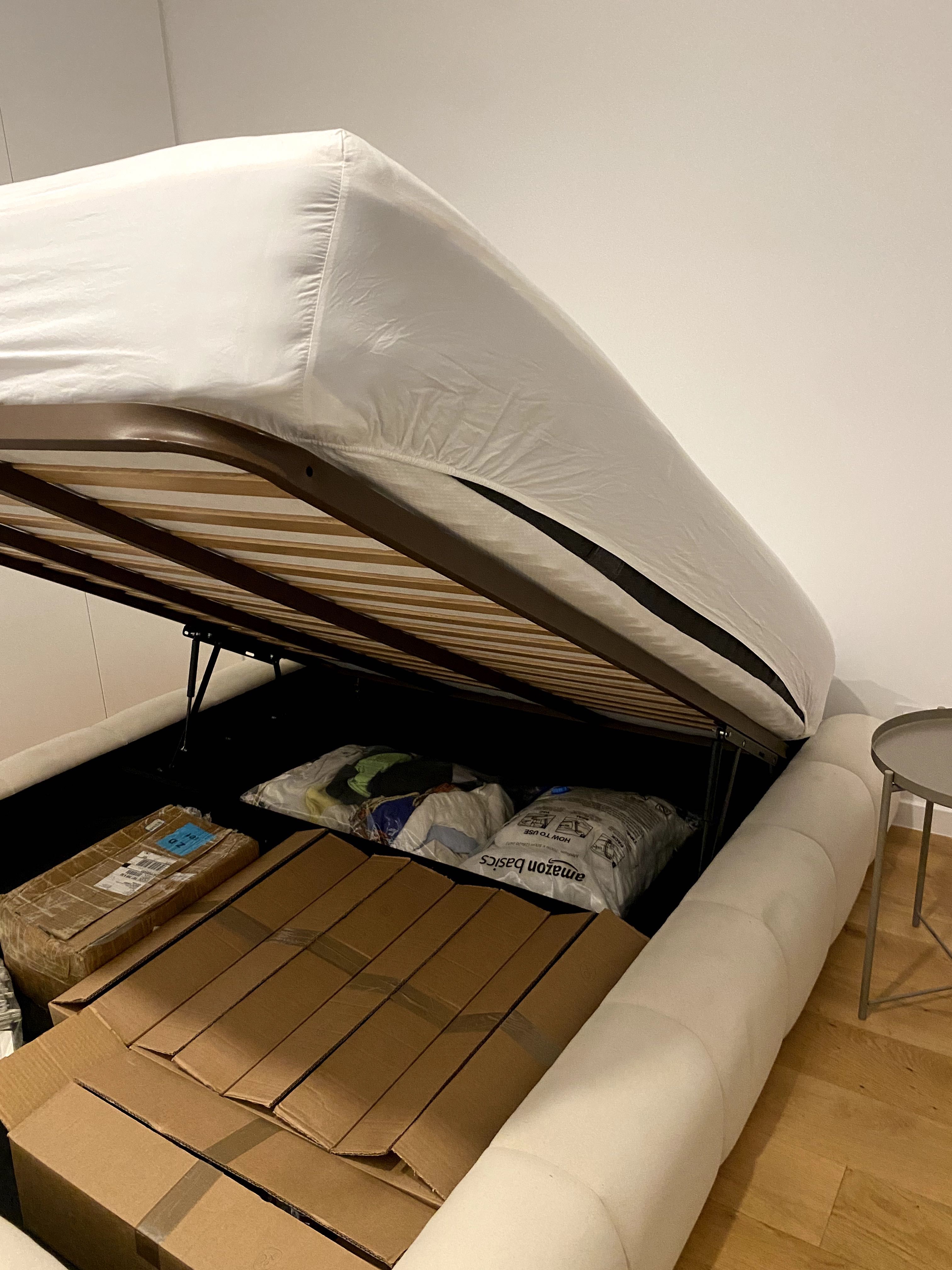 Cama tipo Sommier Acolchoado Cinzento 180x200