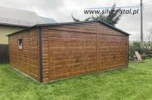 Garaż blaszany blaszak wiata drewnopodobny 6m x 5m silver-stal