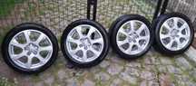 4x Felgi 17" ET37 otwór 66,5 do AUDI VW  Seat Skoda. Opony Bridgestone