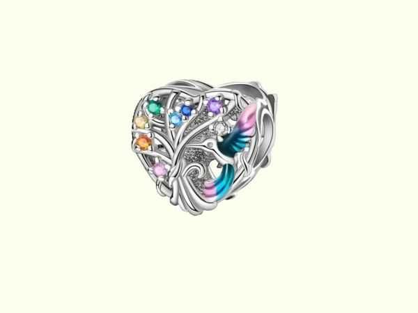 Zawieszka modułowa – Serce z koliberkiem