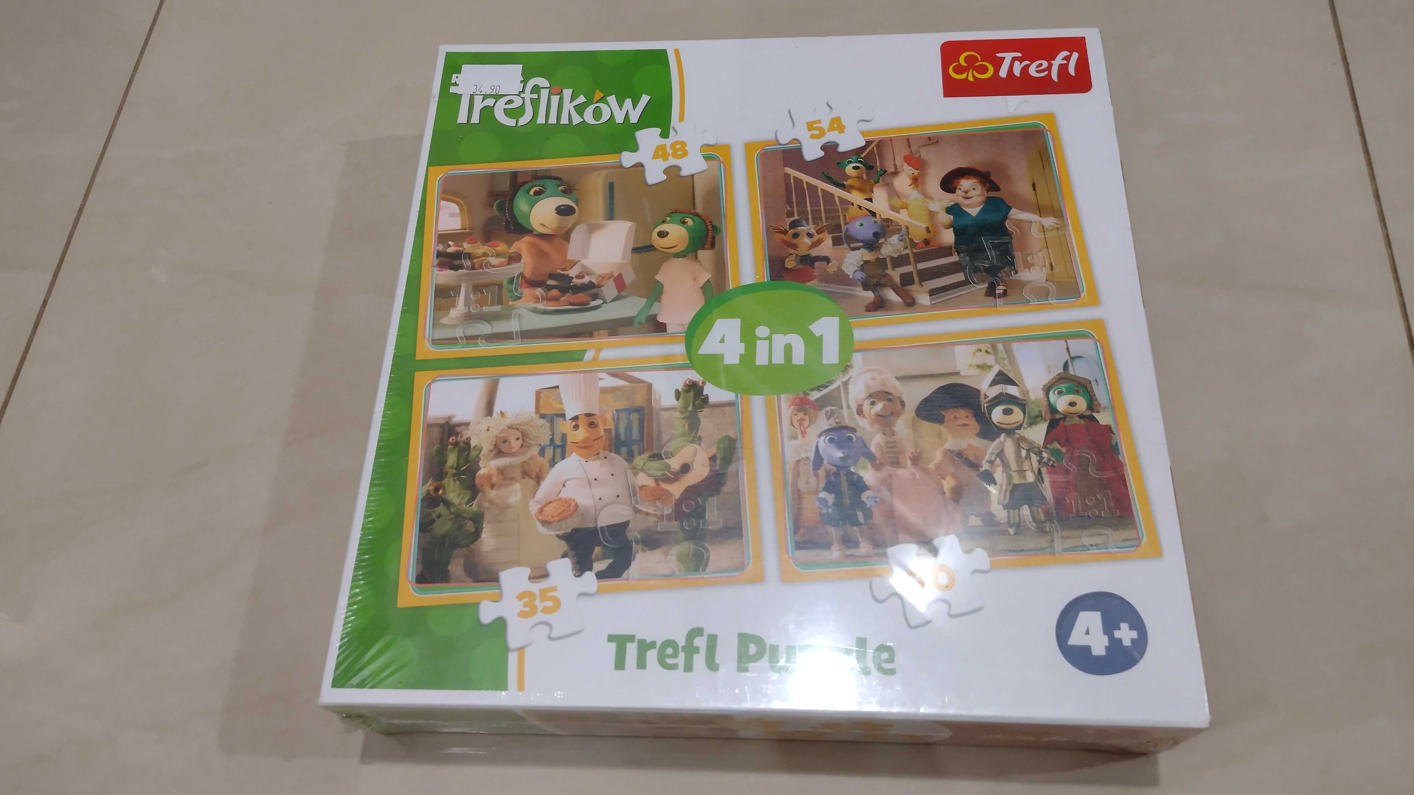 Puzzle Trefl 4w1 Rodzina Treflików 4+ nowe