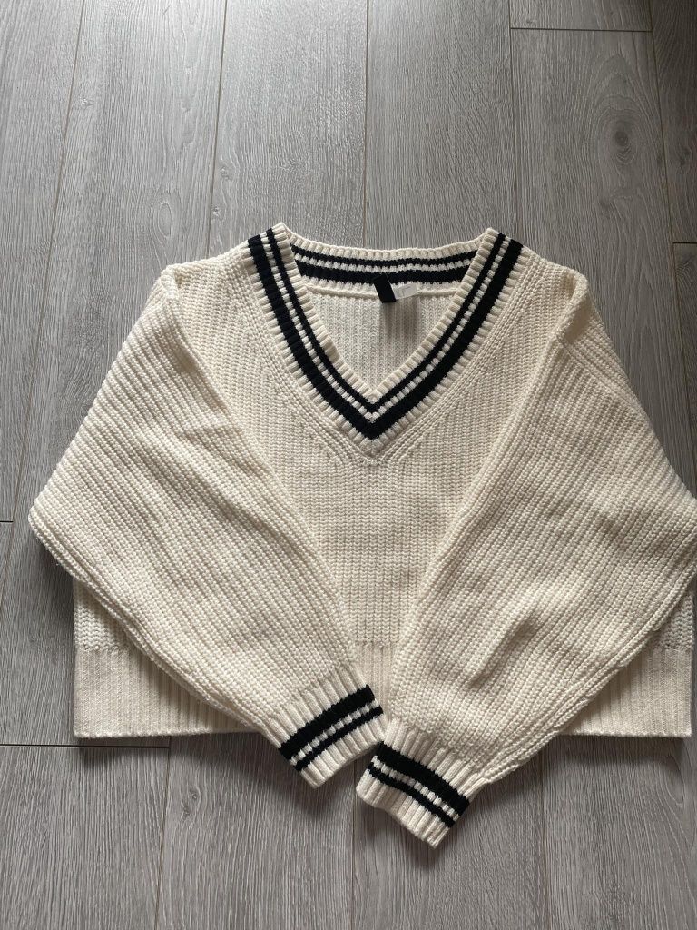 Sweter hm S 36 kremowy