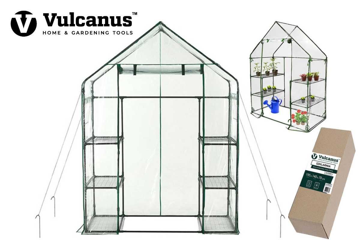 Szklarnia VULCANUS VUT80R 195x140x70cm balkonowa foliak folia