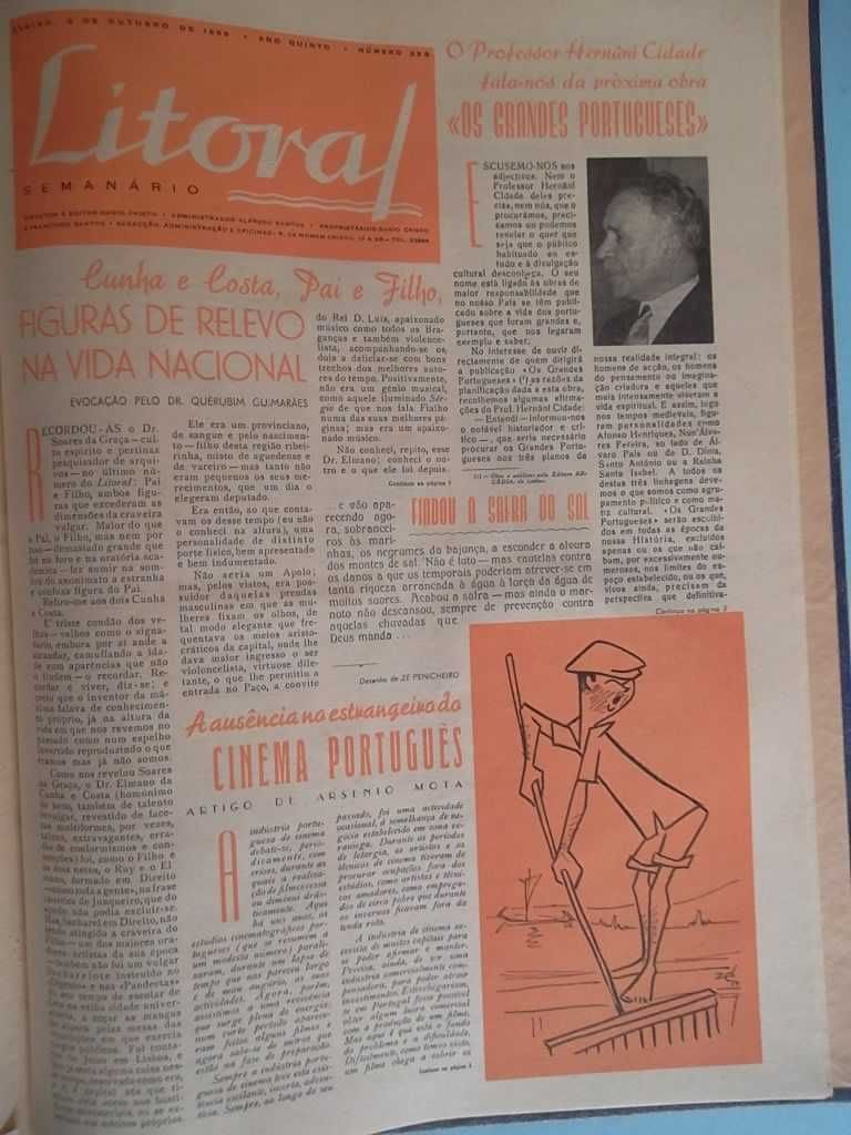 Jornal "LITORAL" - Semanário de Aveiro - de 1954 a 1959