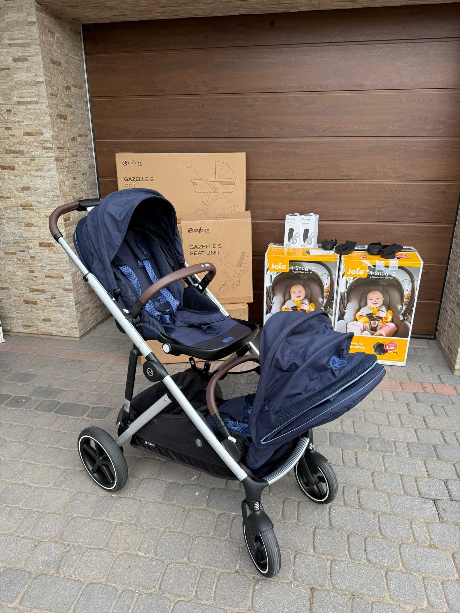 Cybex Gazelle S bliźniaczy + nosidełka Joie i-Snug 2 GWARANCJA