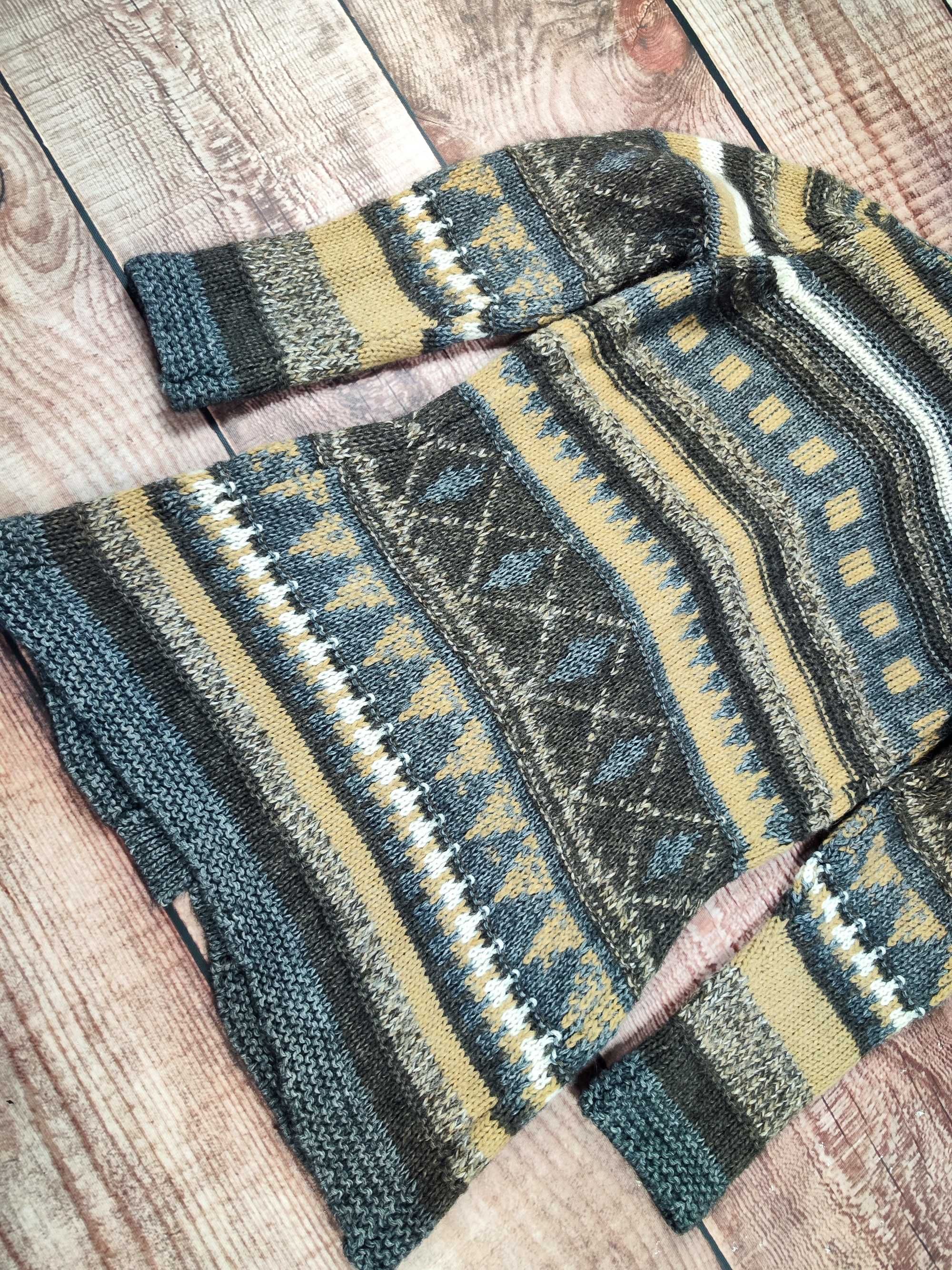 Długi sweter wełniany moherowy Kaos kardigan damski r. M