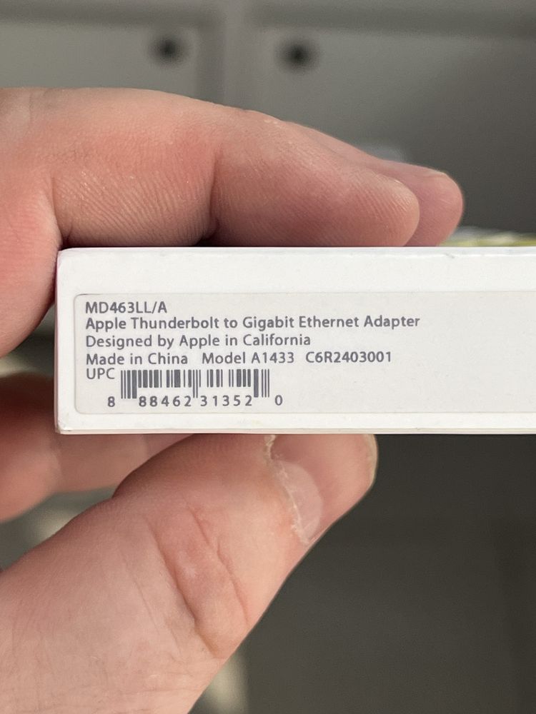 Кабель A1433 Thunderbolt to Gigabit Ethernet Adapter MD463LL/A