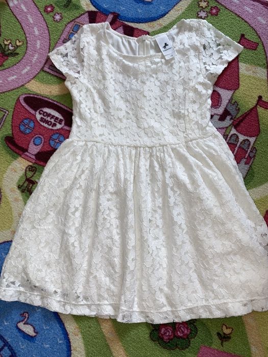 Biala sukienka koronka komunia wesele r.128