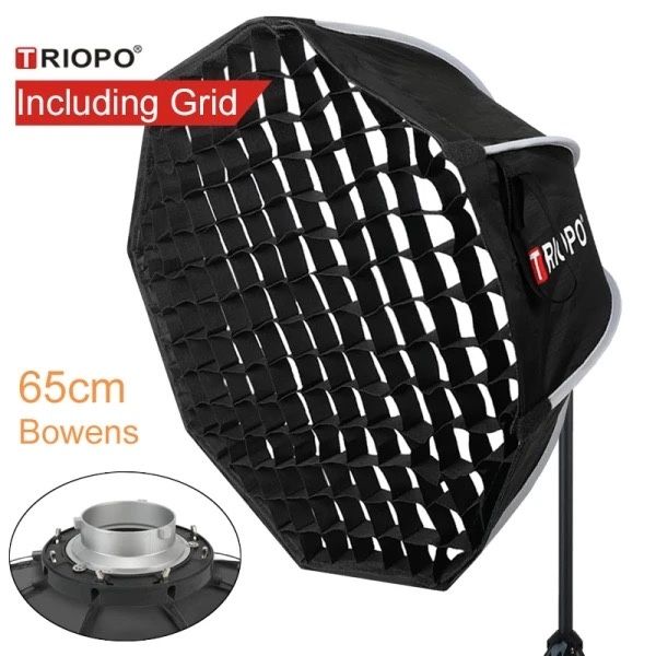 Софтбокс Triopo с креплением Bowens 65 см с сотовой сеткой