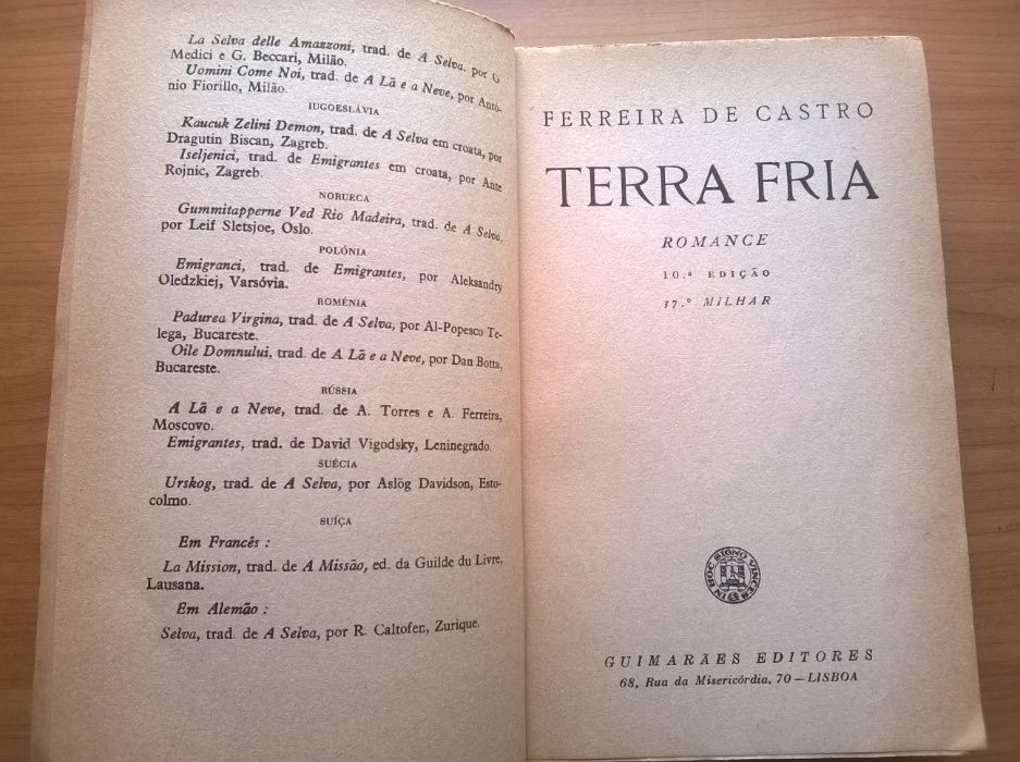 Terra Fria - Ferreira de Castro (portes grátis)