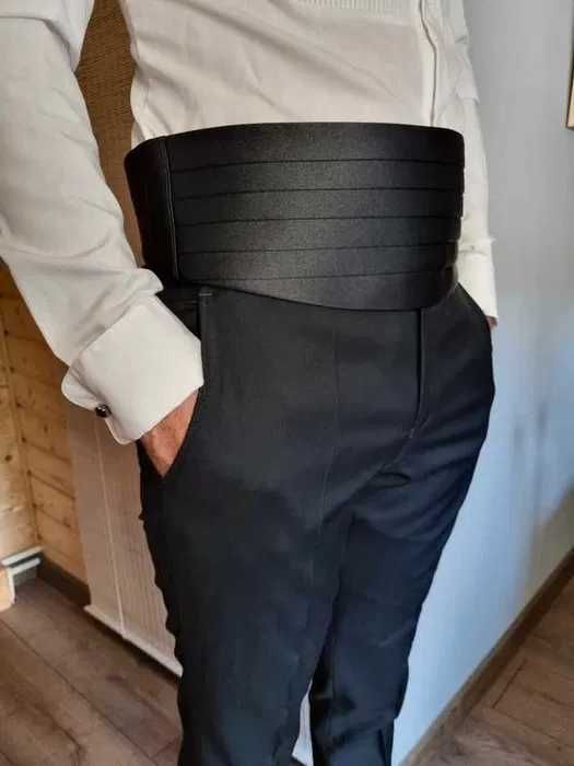 Smoking Giacomo Conti spodnie marynarka czarny czarna garnitur ślubny