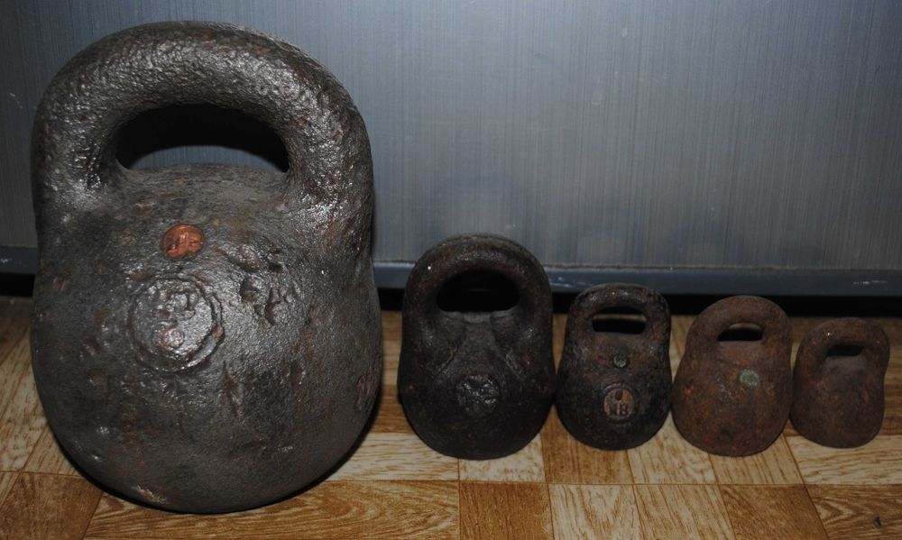 Царська пудова гиря, антикварні фунтові гирі 2; 1; 1; 0,5 фунта компл.