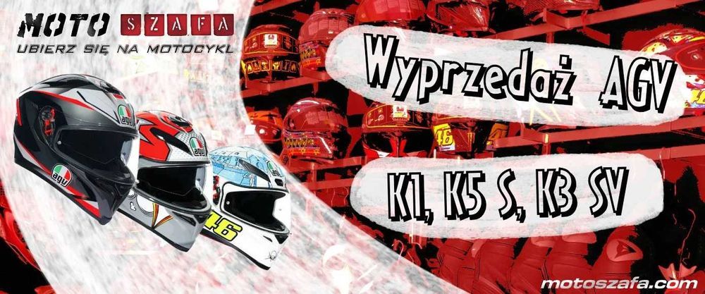 Wyprzedaż kaski AGV! Najtaniej! Topowe modele! wysyłka/Fv/raty!