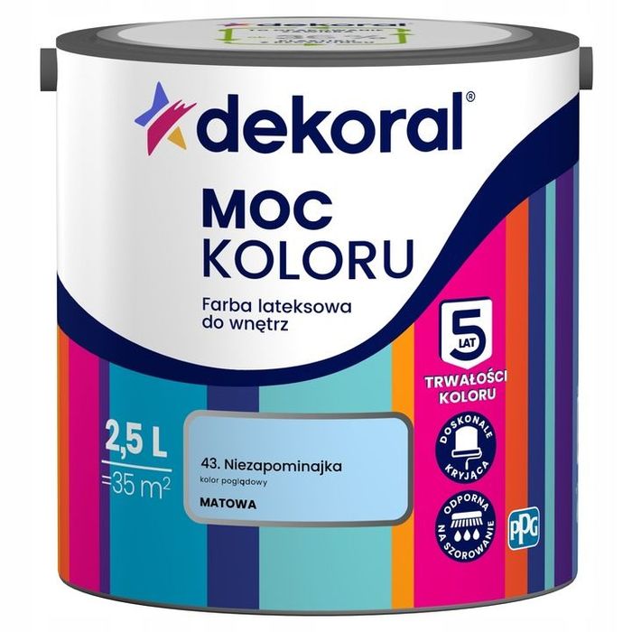 Dekoral Farba Moc Koloru 2,5l 43 Niezapominajka