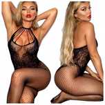 Bodystocking damskie czarne z dziurką body rajstopy