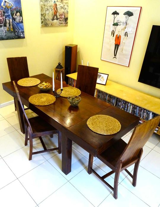 Piękny drewniany stół kolonialny + 4 mocne i stabilne krzesła