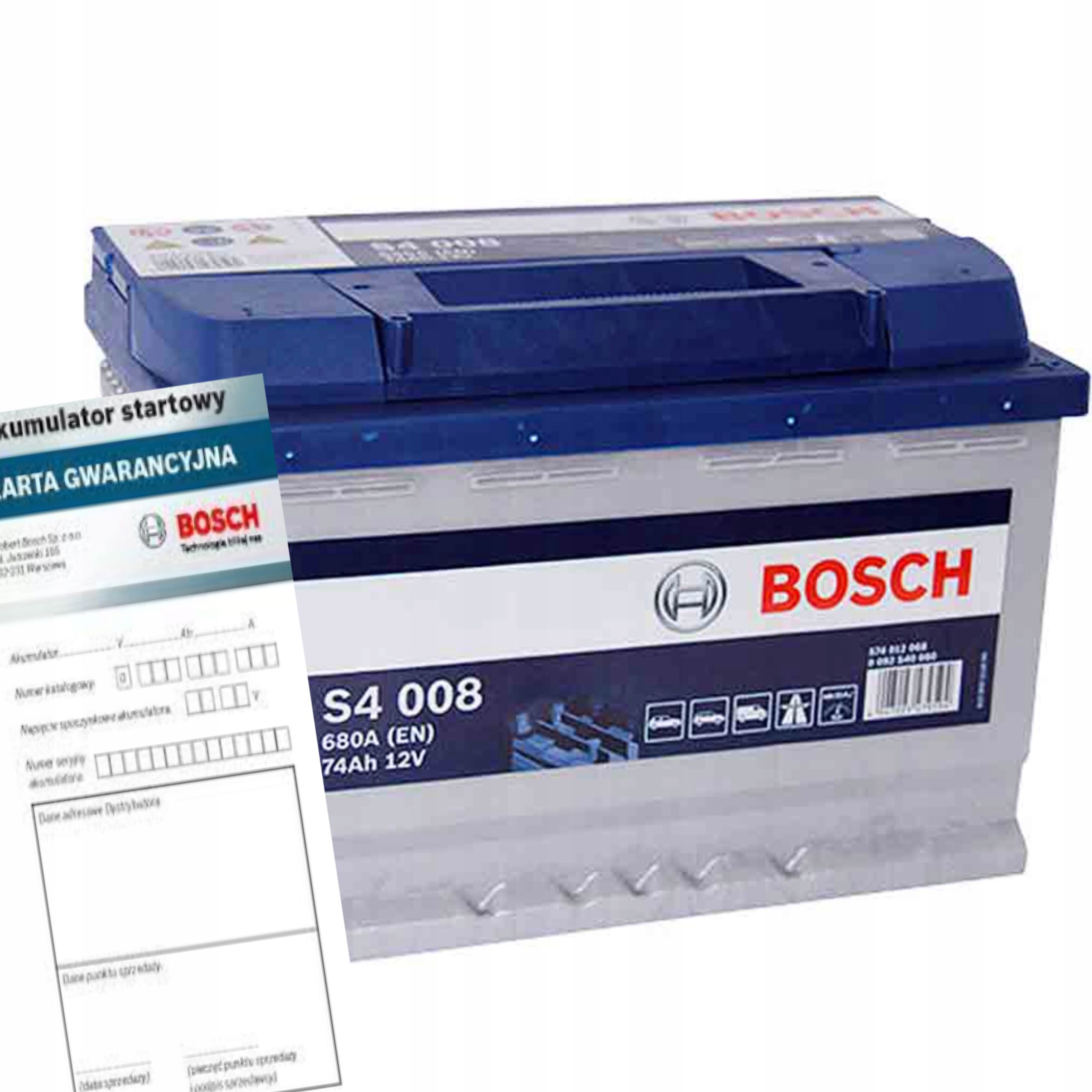 Akumulator Bosch S4/74 Ah 680a 74Ah