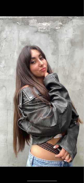 Косуха , шкірянка, кожанка zara укорочена