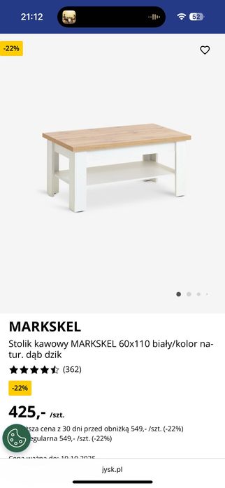 Stolik kawowy drewniany