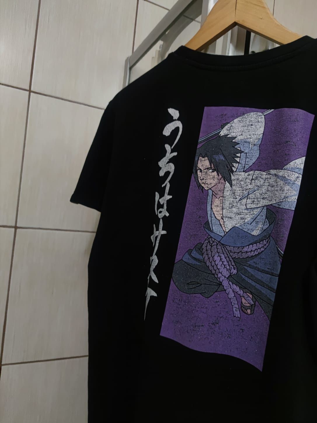 Koszulka bluzka S Bershka x Naruto Sasuke graphic tee classic retro dr