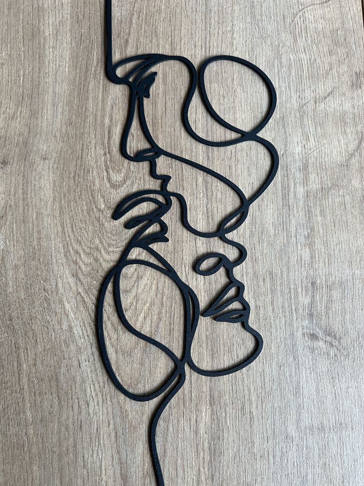 Metalowa, czarna, geometryczna ozdoba na ścianę, dekoracja, obraz