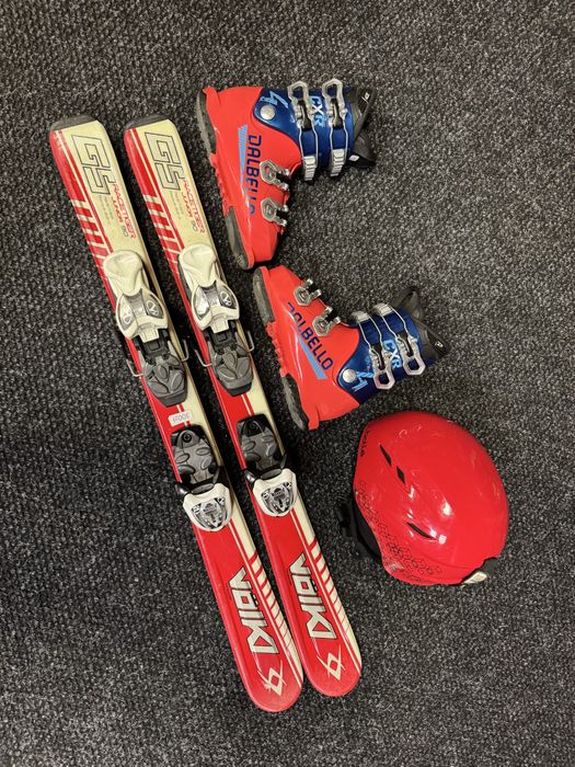 Zestaw Narty Junior Volkl Racetiger 90cm + Buty Dalbello  + Kask Bolle
